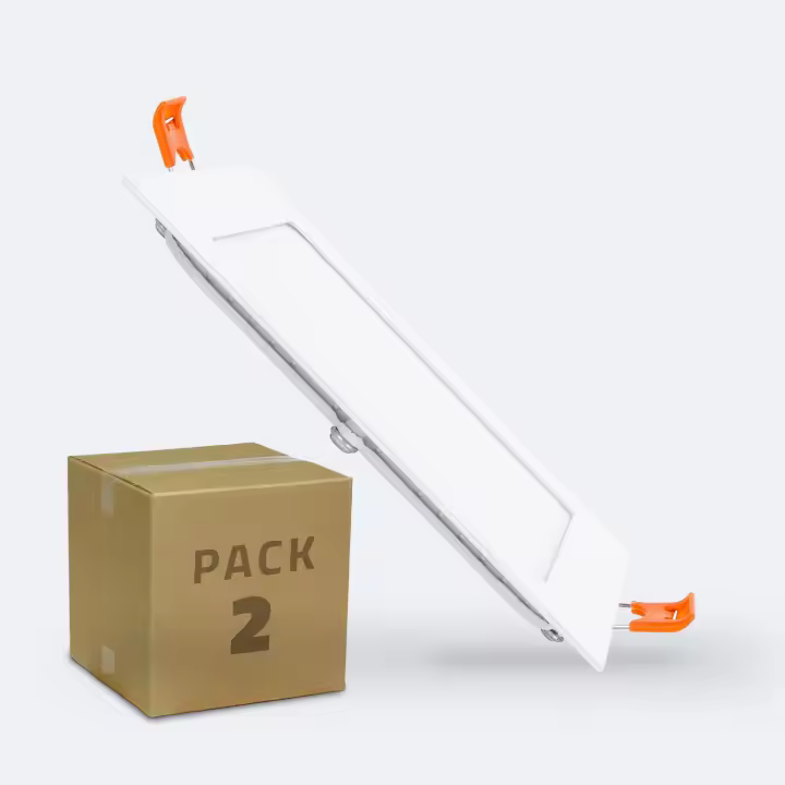 Ledkia Placa LED 9W Cuadrada SuperSlim Corte 135x135 mm Pack de 2 Unidades 4000K Blanco Neutro - 1