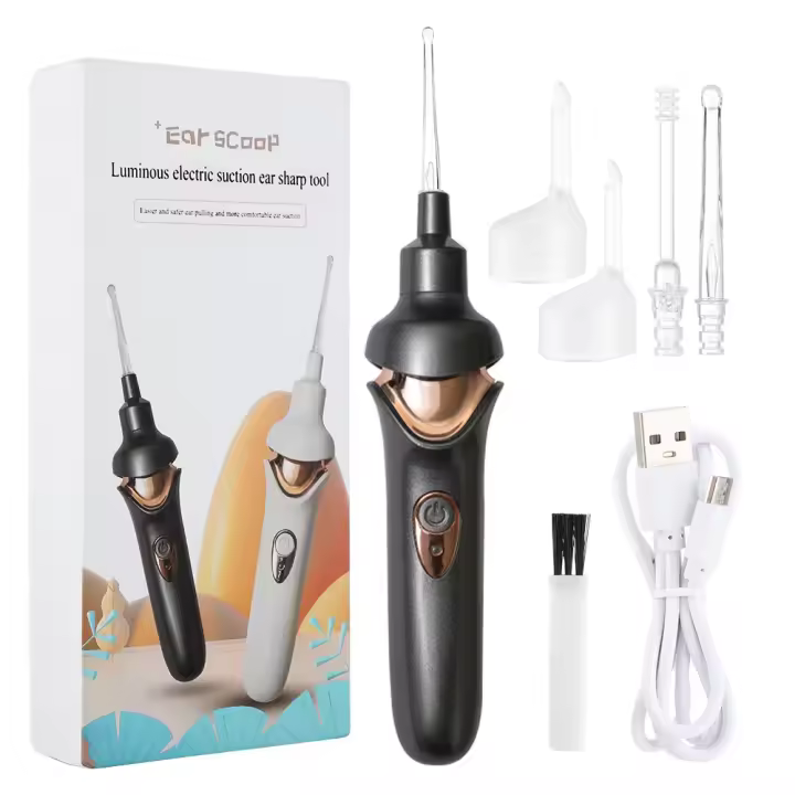 Recogedor de Oído Eléctrico Luminoso para Niños y Adultos - Removedor de Cera de Oído Recargable por USB - 1
