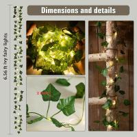 1Pack De Vinateras Artificiales De Iva Con 20 Luces De Cadena LED Hojas De Falso Árbol Para Decoración De Pared Habitación Jardín Oficina Bodas - details 2