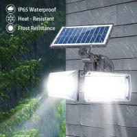 Luz Solar Exterior de Plástico Negro, 2 Focos de 78 LEDs, Sensor de Movimiento, Funciones Avanzadas, IP65, 15W, 6000K LED - GERIMPORT - details 2