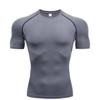 Camiseta De Compresión Para Hombre Running Quick Dry Camiseta De Fútbol Para Fitness Gimnasio Deportiva Transpirable Con Mangas Cortas - details 4