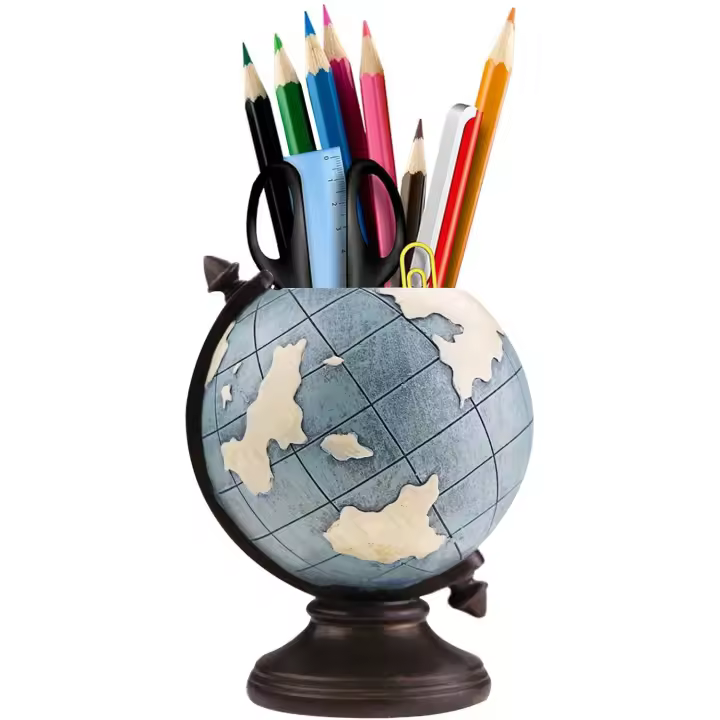 Portalápices with shape de Globe para escritorio, portalápices, Taza para monitores vintage, Organizador de escritura - 1