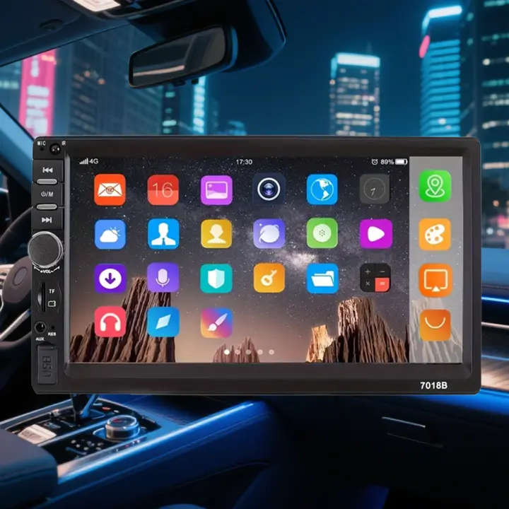 7 pulgadas Car Stereo Player con cámara trasera, MP5 Media Playback, Car Stereo System con mando a distancia IR para varios vehículos - 1