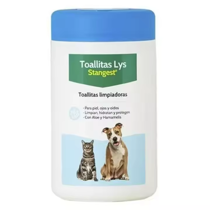 Toallitas Lys 120 unidades  limpieza de ojos y oídos de perros y gatos Stangest - 1