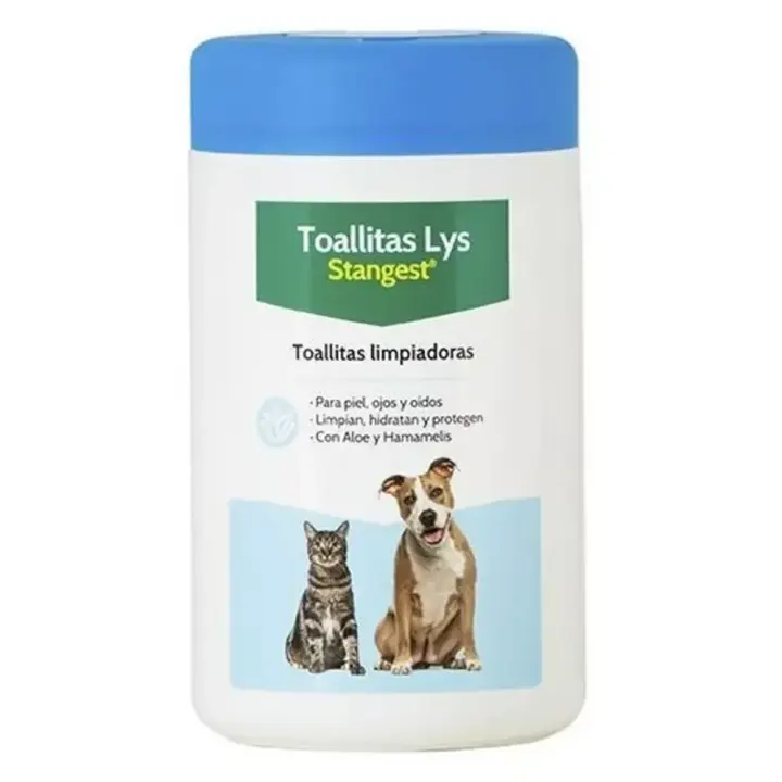 Toallitas Lys 120 unidades  limpieza de ojos y oídos de perros y gatos Stangest - 1