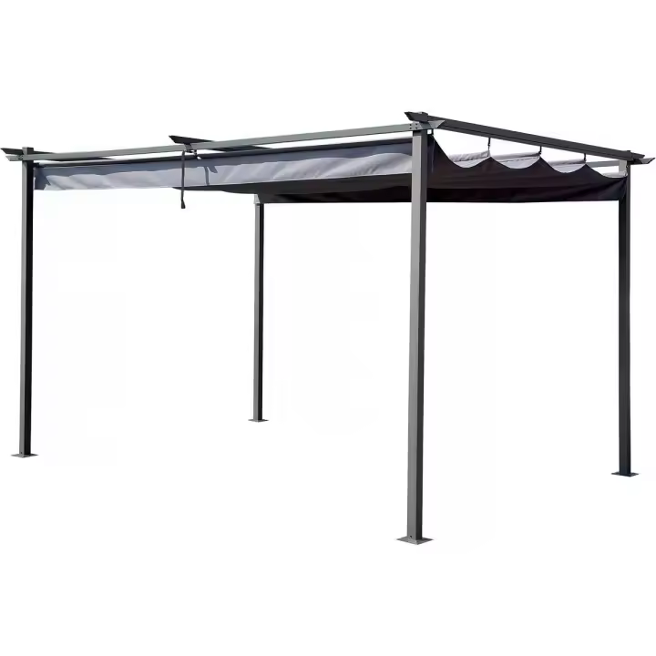 Habitat y Jardin - Pérgola con techo retráctil - 3 x 4 m - Gris - 1