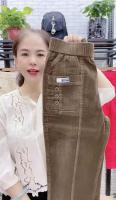 Pantalones Casuales Para Mujer Talla Grande Con Bolsillos Y Volantes Estilo Vintage Ajuste Suave Para Primavera Otoño Invierno - details 15