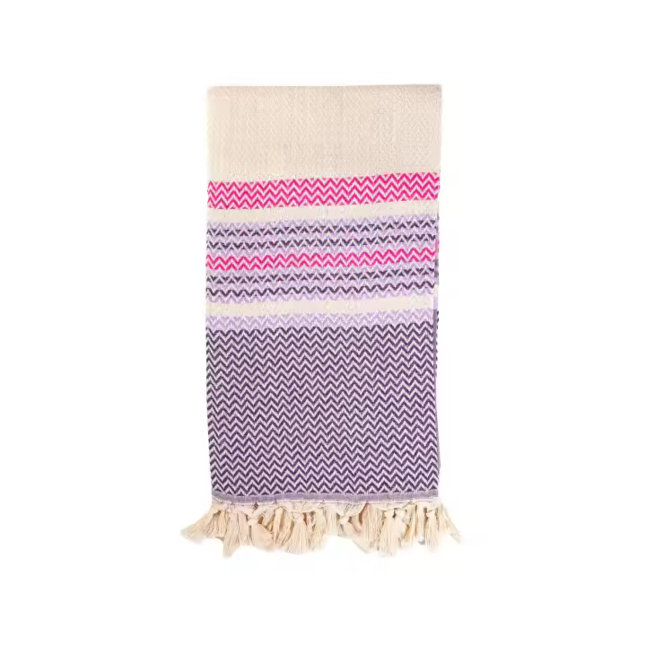 FOUTA EXTRA SUAVE ZIGZAG LILA - 1