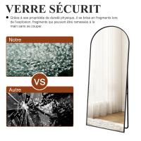 spejo de pie arqueado negro 164x54 cm, diseño minimalista, estable y elegante, ideal para dormitorio, salón, vestidor y entrada, decoración moderna para múltiples espacios del hogar. - details 3