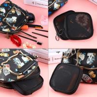 4 bolsas de Malla para maquillaje, Bolsa de Malla para Cosméticos, mini Bolsa portátil (negra, pequeña) - details 2