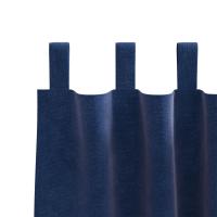 Cortinas Blackout vidaXL con lazos colgantes 2 pcs de terciopelo azul oscuro - details 4