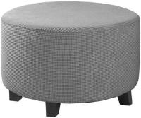 Cubierta De Terciopelo Polar Elástica Para Pie De Silla 1PC Cubierta De Ottomán Redonda De Spandex Protector De Pie De Silla Para Sala De Estar Hogar - details 12