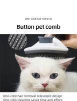 Cepillo Para Pelaje De Mascotas Acero Inoxidable Desenredo Automático Peine Para Gatos Y Perros Limpieza Y Aseo De Animales - details 0