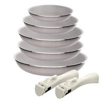 Juego de 8 pcs: 5 sartenes Ø18Ø20Ø24cm(x2)Ø28cm y 3 Cacerolas Ø16Ø18Ø20cm en aluminio prensado con revestimiento ILAG con 3 mangos extraibles - details 11