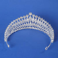 Diademas De Cristal Zirconia En Color Plata Para Mujer Corona De Novia Accesorios De Peluca Para Princesa Y Reina Fiesta Boda - details 1