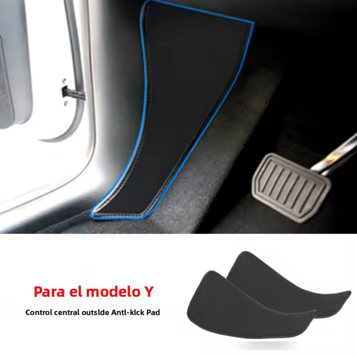 Cubierta Protectora De Cuero Para Control Central De Tesla Model 3 Model Y Tapete Antideslizante Para Pie Accesorios De Coche Anti- Suciedad Y Anti- Golpes - 1
