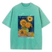 Camiseta De Algodón Van Gogh Con Impresión De Girasol Para Hombre Estampado Gráfico Camiseta Cool De Verano Talla Grande Manga Corta Para Diario - details 8