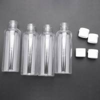 Botellas de plástico transparente con tapa, contenedor de viaje para champú, loción y cosméticos, 4x100ml - details 7