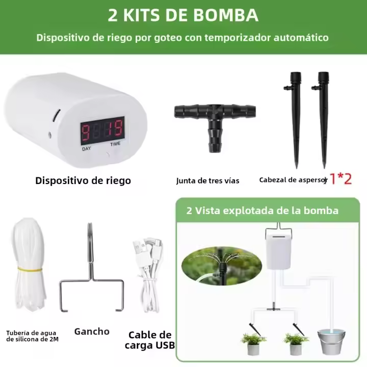 Bomba De Riego Automática Para Plantas Y Flores 2/8/16 Cabezas Dispositivo De Riego Por Goteo Y Roscador Para Jardín Herramienta De Autorepaseo Para Hogar - 1