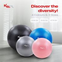 Arebos Pelota de Entrenamiento Km-fit - Pilates, Yoga, Gimnasia - 55/65/75 Cm - Negro/Azul/Gris/Rosa - details 21