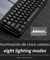 Teclado Mecánico Mini MUCAI MKA610 RGB USB Switch Rojo 61 Teclas Cableado Para Computadora Portátil Teclado Puro Negro - details 9