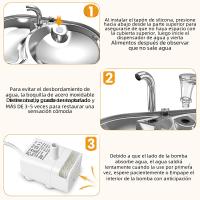 Dispensador De Agua Para Gatos 3L Con Doble Cuenco Acero Inoxidable Gran Capacidad Dispensador De Bebida Inteligente Para Perros Y Gatos - details 5