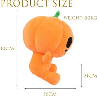 Peluche de calabaza de Halloween, calabaza de peluche naranja de Halloween, peluche esponjoso, lindo cojín de calabaza festivo, juguete suave para decoraciones de Halloween, agrega un ambiente festivo - details 0