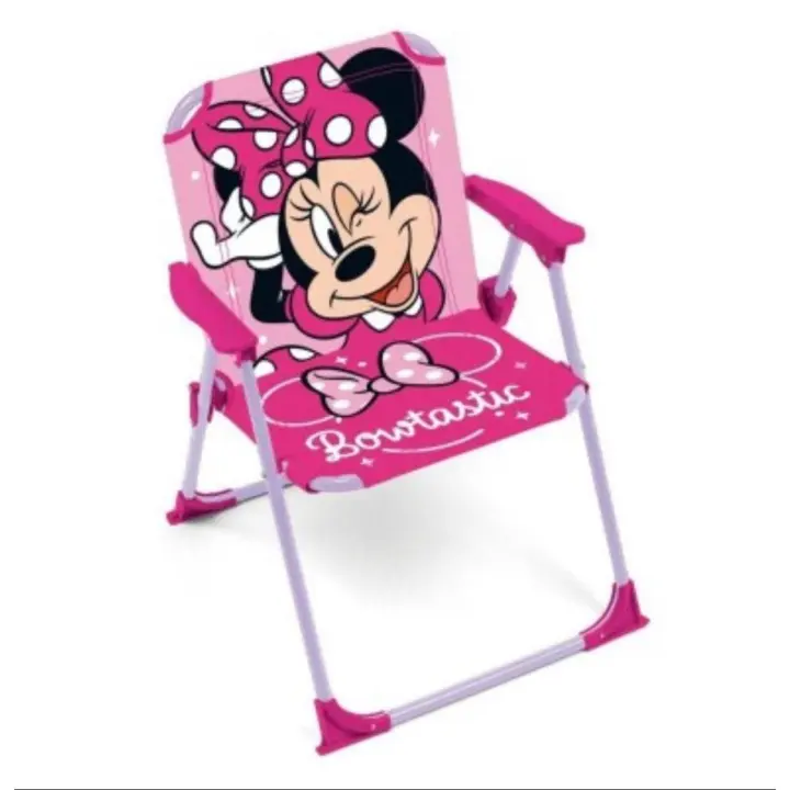 Silla plegable infantil con dibujo MINNIE  FROZEN  SPIDER-MAN PAW PATRO BOY y reposabrazos con medidas de 32x38x53cm apto para uso de exteriores o playa - 1