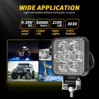 Luz De Trabajo Cuadrada Mini 2.5" Con 7LED Para Jeep JK 4WD Camión Luz De Marca Cross Country Spotlight 4X4 IP65 9V-30V - details 4