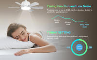 Ventilador de techo con control remoto Luz y Control: ventilador de Techo de 18 pulgadas con Luces y control remoto Ideal para dormitorio, Cocina, interior Tienda. (con base) - details 1