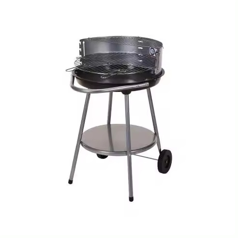 Edm Barbacoa Portátil con Ruedas ø51cm - Altura de Cocción Ajustable - 1