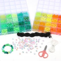 Kit De Perlas Para DIY 480pcs Con Letras Y Agujeros Grandes Espaciadores De Acrílico Para Creación De Joyería Pulseras Y Suministros De Cabello - details 4