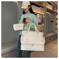 Bolsa De Gimnasio Grande Para Mujer Con Separador Seco Y Humedo Bolsa De Viaje Impermeable Con Bolsillo Para Zapatos Bolsa Deportiva De Yoga Portátil De Oxford - details 15