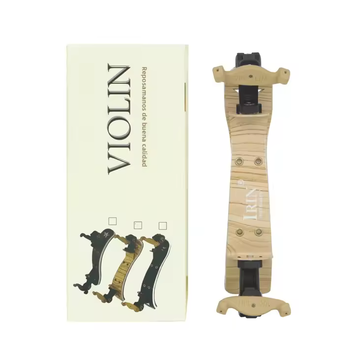 Soporte De Hombro Para Violín Duradero De Silicona Adecuado Para Violines 3/4 4/4 1/8 1/2 Accesorio De Violín Negro Y Madera - 1