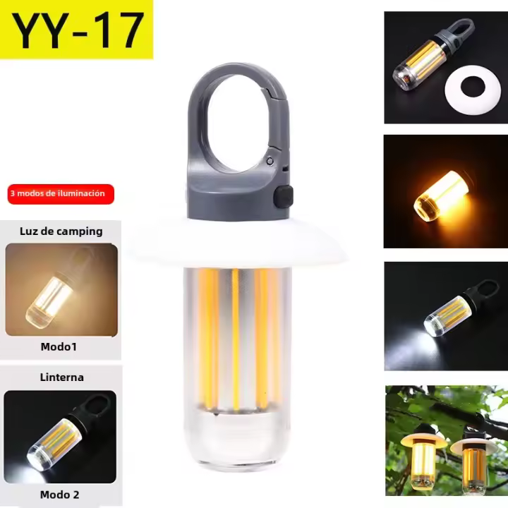 Linterna Portátil LED Recargable Super Brillante Para Camping Y Trabajo Con 5 Modos De Iluminación Impermeable Para Exteriores - 1