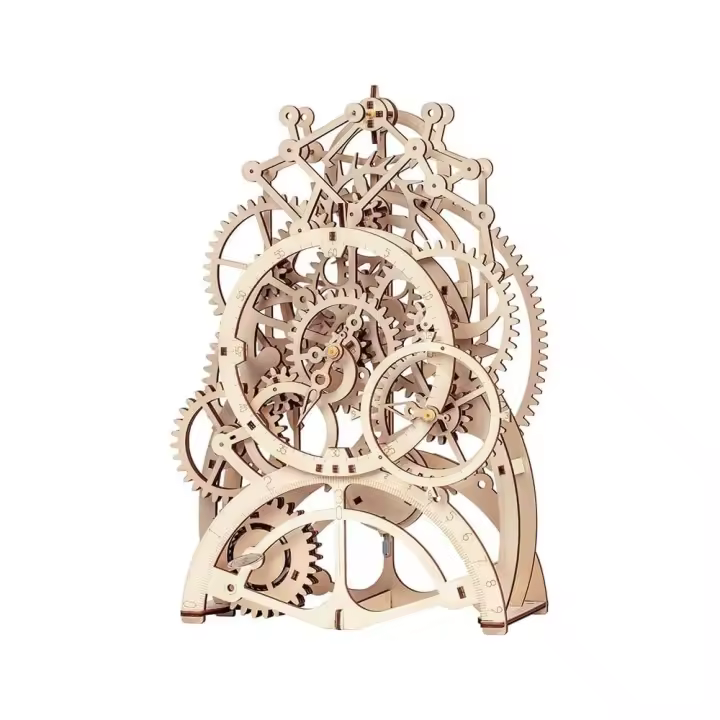 COSHANO Reloj puzle de Madera en 3D con pendulo para Construir Adultos +14, Rompecabezas Tridimensional con Engranajes mecánicos - 1