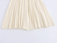Vestido Tejido De Pescuezo Slimming Estilo Europeo Y Americano Nuevo Verano 2024 Cintura Delgada Hueco A-Line Manga Corta Cuello Redondo Streetwear Longitud Media Pierna Para Mujer - details 17