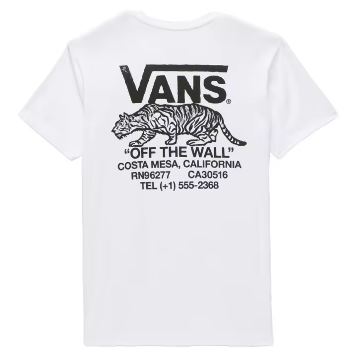 Camiseta Blanca Vans Sneaky SS Black Con Toque Salvaje Manga Corta - 1