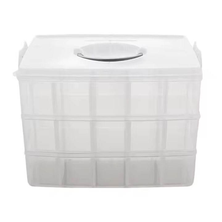 Organizador De Sundries 3 Niveles Desmontable 30 Cajas De Almacenamiento Grande Capacidad Cubierta Anti-Polvo Pila Superior Para Almacenamiento Doméstico - 1
