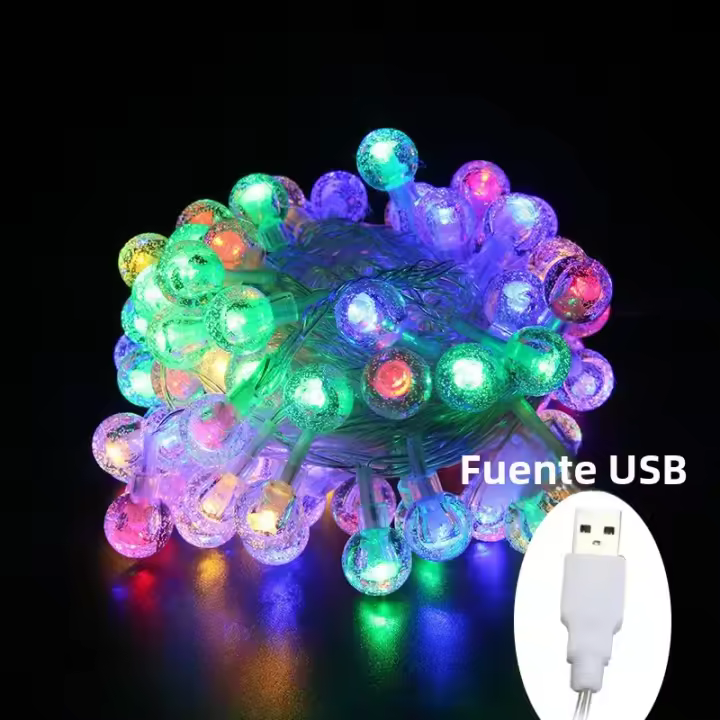 Luces De Navidad DIY LED Con Cristales Multicolor 3/6/10M Cadena De Luces USB Para Bodas Y Jardines Decoración De Fiesta - 1