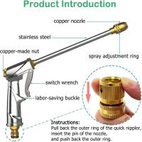 Pistola De Rociador De Jardín De Alta Presión De Metal Y Latón Ajustable Para Riego De Plantas Resistente Y Duradera - details 1