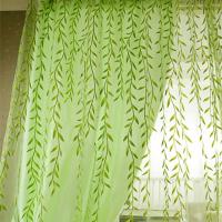 Cortinas Verdes De Hojas De Sauce 2 Paneles Diseño De Estampado Transparentes Cortina Voile Para Decoración De Habitaciones Y Salones - details 18