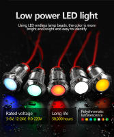 Luz De Indicador LED Metálica 12V 24V 110V 220V Impermeable Con Cable 6mm-12mm Roja/Amarilla/Azul Verde Luz Metálica Para Señal De Poder - details 2