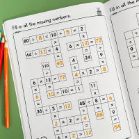 Libro De Crossword Matemático Para Niños Edad 5-8 Años Juego Criss Cross De Suma Resta Multiplicación Y División Montessori - details 7