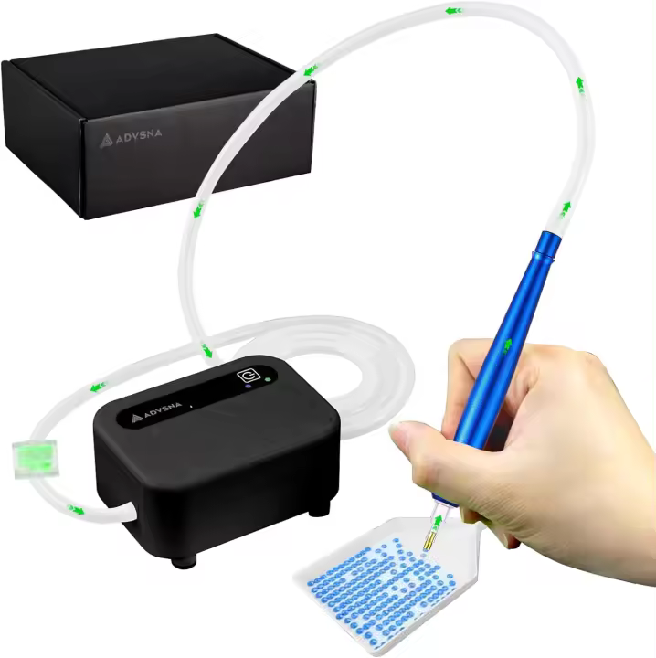 Bolígrafo eléctrico de vacío para pintura de diamantes estilo E-Painter 2.0, alimentación automática, sin cera para taladros AB, herramientas de succión y accesorios, bolígrafo para pintar con diamantes para adultos (negro y azul) - 1