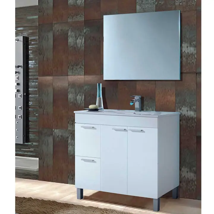 Mueble de baño Aktiva 2 cajones + 2 puertas + espejo - 1
