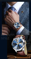 Reloj De Pulsera De Cuero Impermeable Para Hombre OLEVS Con Calendario Y Luz Luminosa Resistente Al Shock Moda Casual De Lujo - details 8