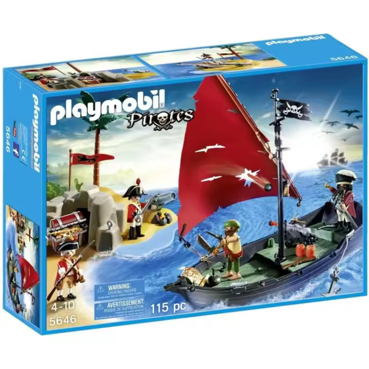 PLAYMOBIL set piratas  Barco y Isla de tesoro (5646) - 1