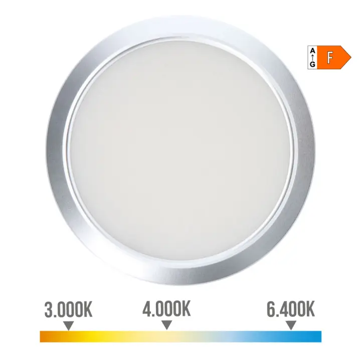 Edm - Downlight Led Superficie/empotrar 20w 2.050lm Marco Cromo - 1
