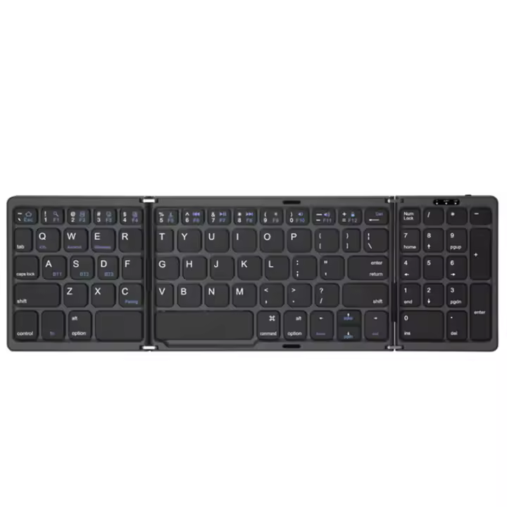 Mini Teclado Portátil Plegable Inalámbrico Bluetooth Para Mac Windows Laptop Tablet Teclado Numérico Delgado Y Ligero - 1